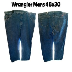 🛍Wrangler Mens 48x30 Regular Fit Denim Blue Jeans c1